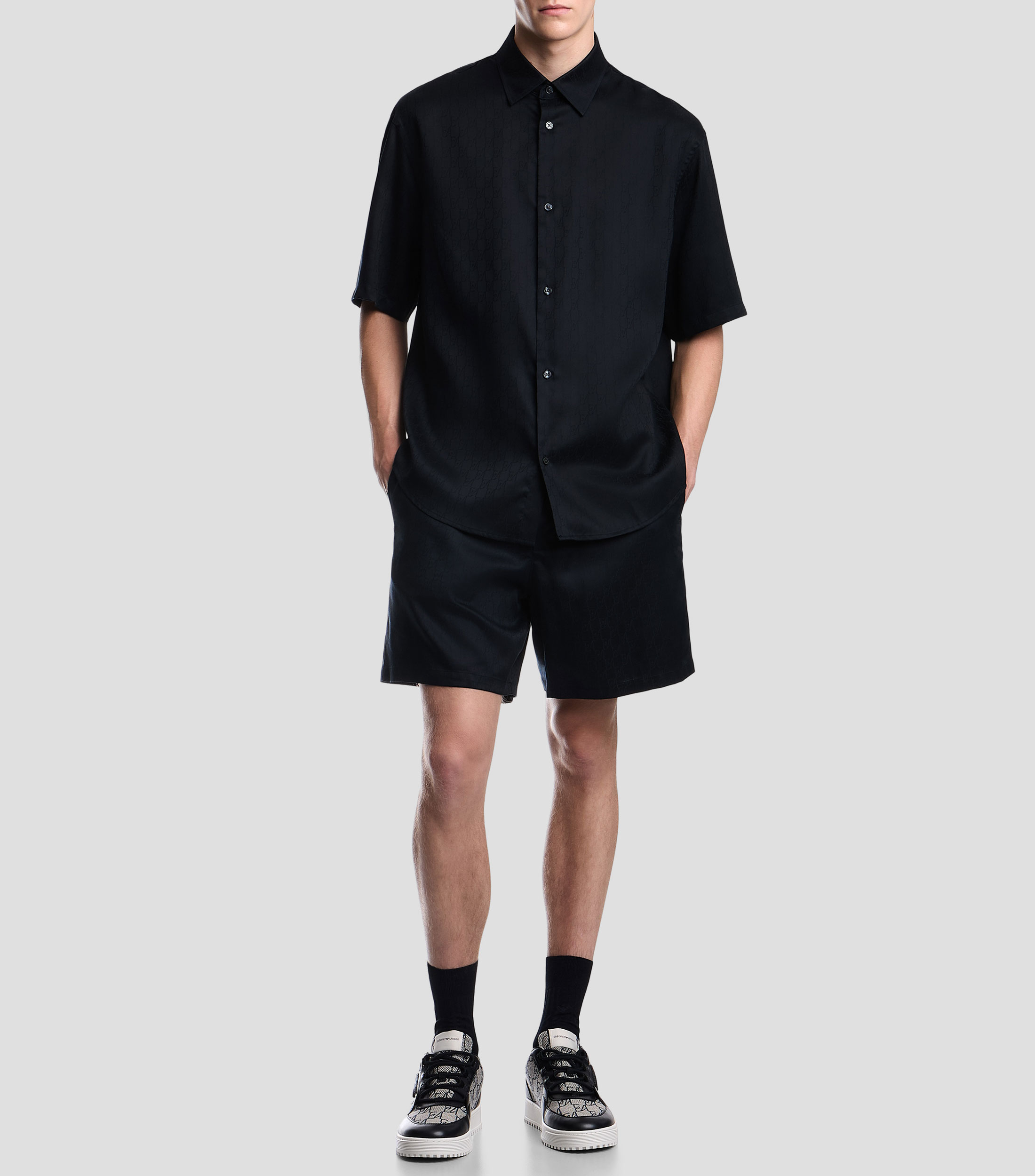 Camisa con estampado manga corta Hombre